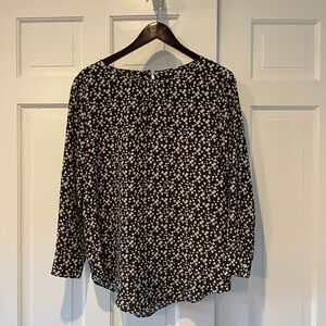 MaxMara Weekend Black and White, Silk Floral Blouse - Size 6